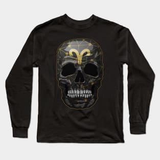 skull, zodiac signs, Aries Long Sleeve T-Shirt